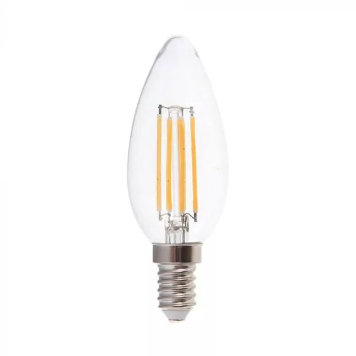 V-TAC Átlátszó LED izzó filament COG  E14 C35 4W 6400K gyertya - 214414