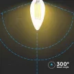 V-TAC Átlátszó LED izzó filament COG  E14 C35 4W 6400K gyertya - 214414