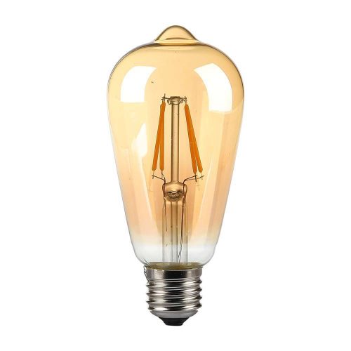 V-TAC Borostyán LED filament COG lámpa E27 ST64 8W 2200K - 214421