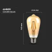 V-TAC Borostyán LED izzó filament COG  E27 ST64 8W 2200K - 214421