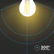 V-TAC Átlátszó LED izzó filament COG  E27 G45 4W 6400K kisgömb - 214428