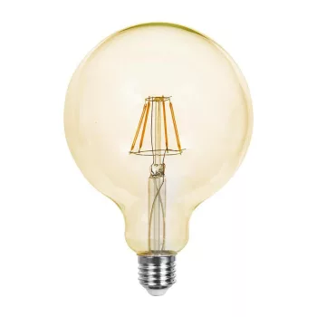   V-TAC Borostyán LED izzó filament COG  E27 G125 6W 2200K - 214473