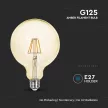 V-TAC Borostyán LED izzó filament COG  E27 G125 6W 2200K - 214473