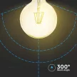 V-TAC Borostyán LED izzó filament COG  E27 G125 6W 2200K - 214473