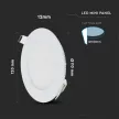 V-TAC Süllyeszthető kör alakú PRÉMIUM MINI LED panel 6W 4000K - 214855
