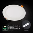 V-TAC VÉKONY Süllyeszthető kör alakú MINI LED panel 12W CCT 3in1 (Cree Chip) - 2148596