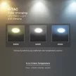 V-TAC VÉKONY Süllyeszthető kör alakú MINI LED panel 12W CCT 3in1 (Cree Chip) - 2148596