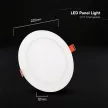 V-TAC VÉKONY Süllyeszthető kör alakú MINI LED panel 18W CCT 3in1 (Cree Chip) - 2148606