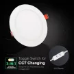 V-TAC VÉKONY Süllyeszthető kör alakú MINI LED panel 18W CCT 3in1 (Cree Chip) - 2148606