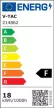 V-TAC Süllyeszthető kör alakú PRÉMIUM MINI LED panel 18W 6400K - 214862