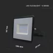 V-TAC 50W LED reflektor E-széria 110° 6500K fekete házas - 215960