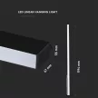 V-TAC Függeszthető lineáris LED lámpatest 40W 120cm Samsung chip 6400K fekete - 21600