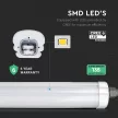 V-TAC 48W Vízálló sorolható LED armatúra 150 cm 120° CREE CHIP 4000K IP65 - 2162876