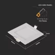 V-TAC Süllyeszthető négyzet alakú PRÉMIUM MINI LED panel 3W 3000K - 216295