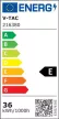 V-TAC Falon kívüli és süllyeszthető LED panel 36W 595 x 595 mm (SAMSUNG CHIP) 4000K - 216380