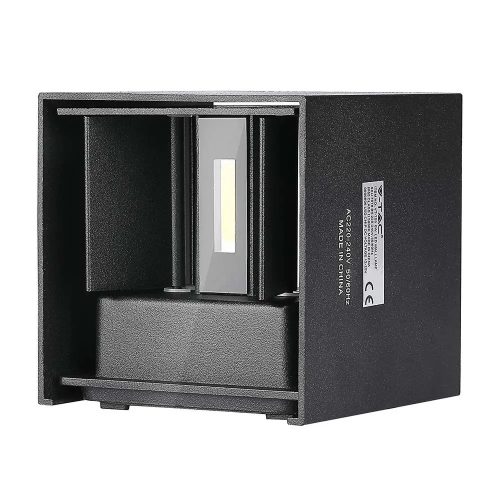 V-TAC 5W led fali lámpatest szögletes, fekete 3000K - IP65 - 217078