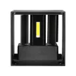 V-TAC 5W led fali lámpatest szögletes, fekete 3000K - IP65 - 217078