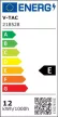 V-TAC 5W led fali lámpatest szögletes, fekete 3000K - IP65 - 217078