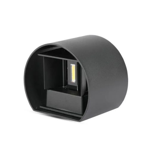 V-TAC 5W led fali lámpatest kerek, fekete 3000K - IP65 - 217081