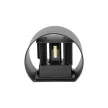 V-TAC 5W led fali lámpatest kerek, fekete 3000K - IP65 - 217081