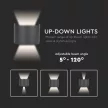V-TAC 5W led fali lámpatest kerek, fekete 3000K - IP65 - 217081