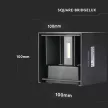 V-TAC 5W led fali lámpatest szögletes, fekete 4000K - IP65 - 217087