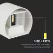 V-TAC 5W led fali lámpatest kerek, fehér 4000K - IP65 - 217091