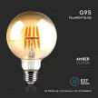 V-TAC Borostyán LED izzó filament COG  E27 G95 8W 2200K - 217145