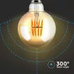 V-TAC Borostyán LED izzó filament COG  E27 G95 8W 2200K - 217145