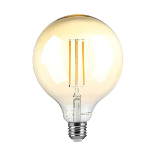 V-TAC Borostyán LED filament COG lámpa E27 G125 8W 2200K - 217155