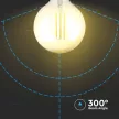 V-TAC Borostyán LED izzó filament COG  E27 G125 8W 2200K - 217155
