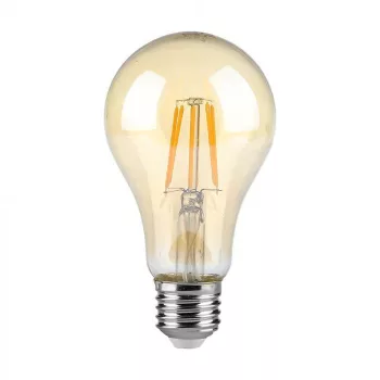   V-TAC Borostyán LED izzó filament COG  E27 A67 10W 2200K gömb - 217157