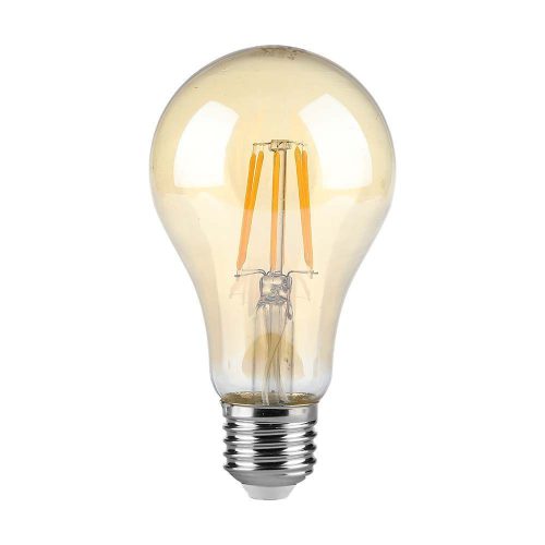 V-TAC Borostyán LED filament COG lámpa E27 A67 10W 2200K gömb - 217157