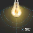 V-TAC Borostyán LED izzó filament COG  E27 A67 10W 2200K gömb - 217157