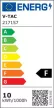 V-TAC Borostyán LED izzó filament COG  E27 A67 10W 2200K gömb - 217157
