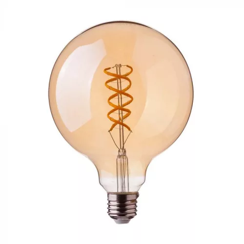V-TAC Borostyán spirál LED izzó filament COG  E27 G95 5W 1800K - 217217