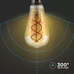 V-TAC Borostyán LED izzó filament COG  E27 ST64 5W 1800K - 217218