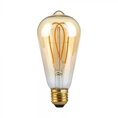 V-TAC Borostyán LED izzó filament COG  E27 ST64 5W 1800K - 217220