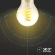 V-TAC Borostyán LED izzó filament COG  E27 A60 4W 1800K gömb - 217335