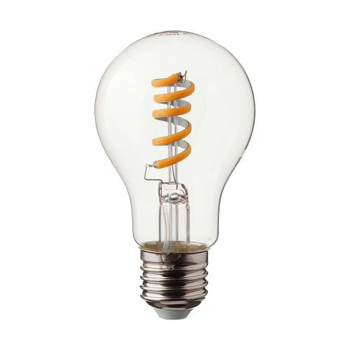 V-TAC Átlátszó LED filament COG lámpa E27 A60 4W 3000K gömb - 217336