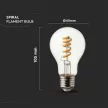 V-TAC Átlátszó LED izzó filament COG  E27 A60 4W 3000K gömb - 217336