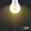 V-TAC Átlátszó LED izzó filament COG  E27 A60 4W 3000K gömb - 217336