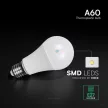 V-TAC LED izzó  E27 A60 10,5W 200° 6500K gömb (CREE Chip) - 2173516