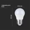 V-TAC LED izzó  E27 G45 4.5W 180° 6400K kisgömb - 217409