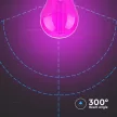 V-TAC LED izzó filament COG  E27 G45 2W pink kisgömb - 217410