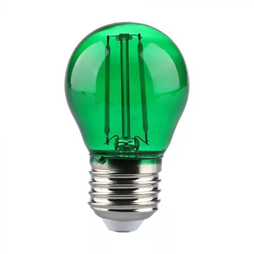V-TAC LED izzó filament COG  E27 G45 2W zöld kisgömb - 217411