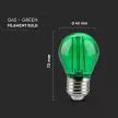 V-TAC LED izzó filament COG  E27 G45 2W zöld kisgömb - 217411