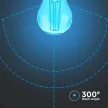 V-TAC LED izzó filament COG  E27 G45 2W kék kisgömb - 217412