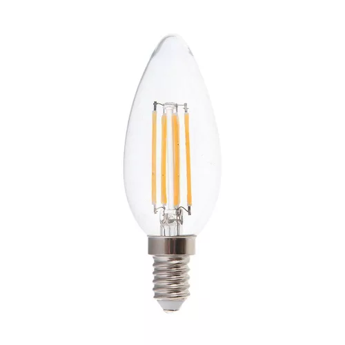 V-TAC Átlátszó LED izzó filament COG  E14 C35 6W 3000K gyertya - 217423