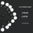 V-TAC 10 x 0.5W LED Fényfüzér 5m 10 izzó EU 3000K - 217436